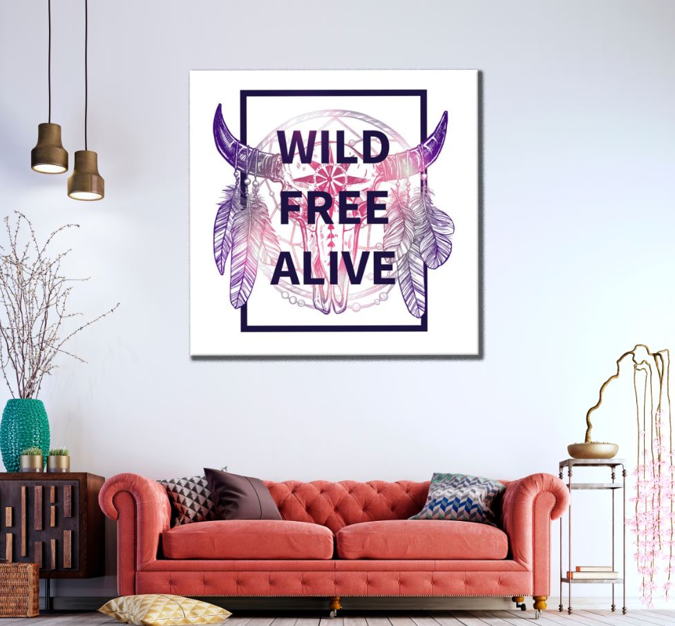 Square Canvas Wlid Free Alive Feathers Art High Quality Print 100% Australian Made