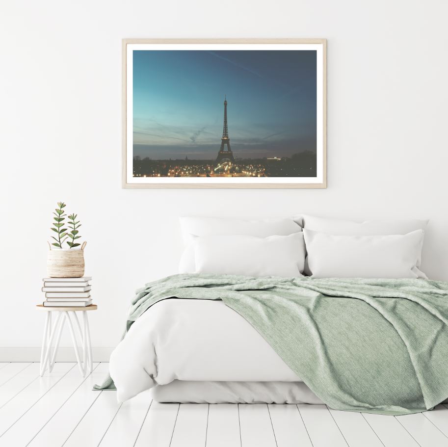 Eiffel Tower & Mist Scenery View Home Decor Premium Quality Poster Print Choose Your Sizes
