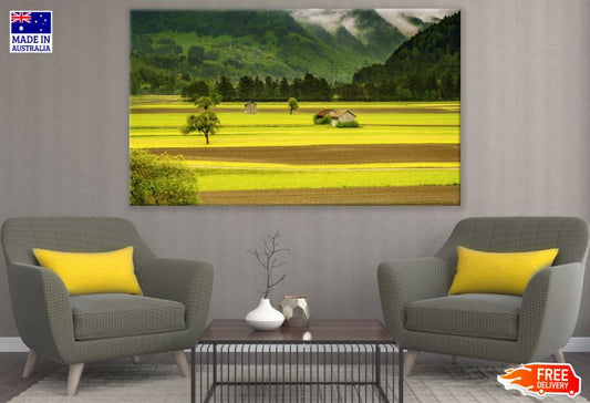 House in Paddy Field Photograph Print 100% Australian Made