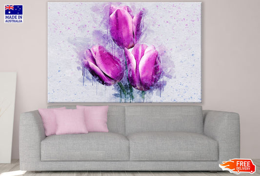 Pink Flowers Watercolor Painting Print 100% Australian Made