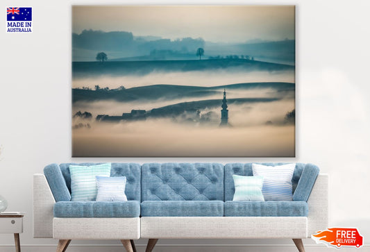 Misty Mountains Scenery View Print 100% Australian Made