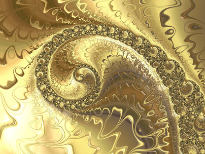 Gold Abstract Fractal Design Print 100% Australian Made