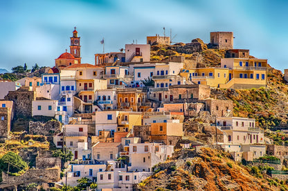 Colorful Hill Houses Photograph Print 100% Australian Made