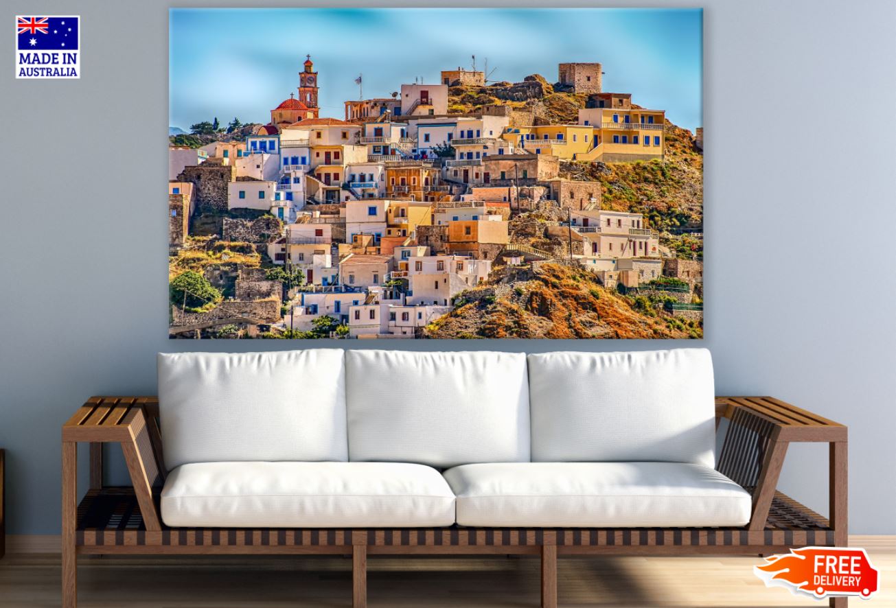 Colorful Hill Houses Photograph Print 100% Australian Made
