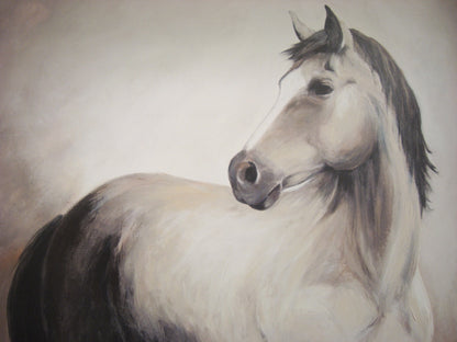 White Horse Portrait Painting Print 100% Australian Made