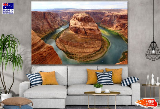 Canyon & River Aerial View Scenery Photograph Print 100% Australian Made