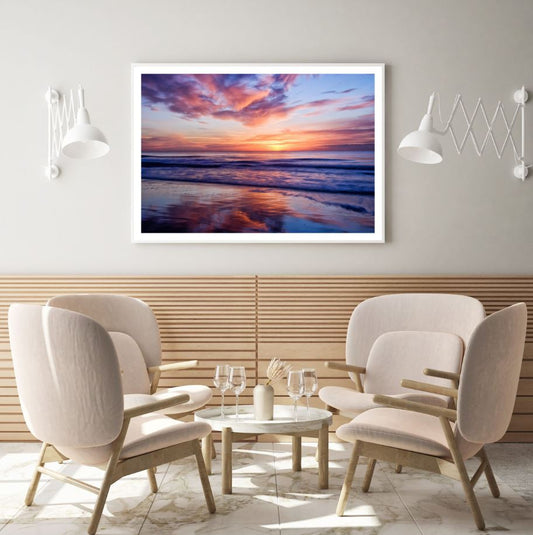 Sea Sunset Scenery Photograph Home Decor Premium Quality Poster Print Choose Your Sizes
