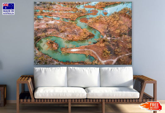 Meandering River Aerial View Photograph Print 100% Australian Made