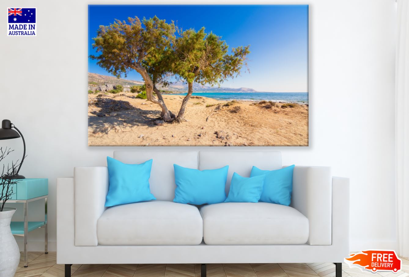Tree on Cliff Near Sea Photograph Print 100% Australian Made