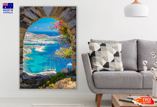 Arch Shaped Wall & Sea Bay View Print 100% Australian Made