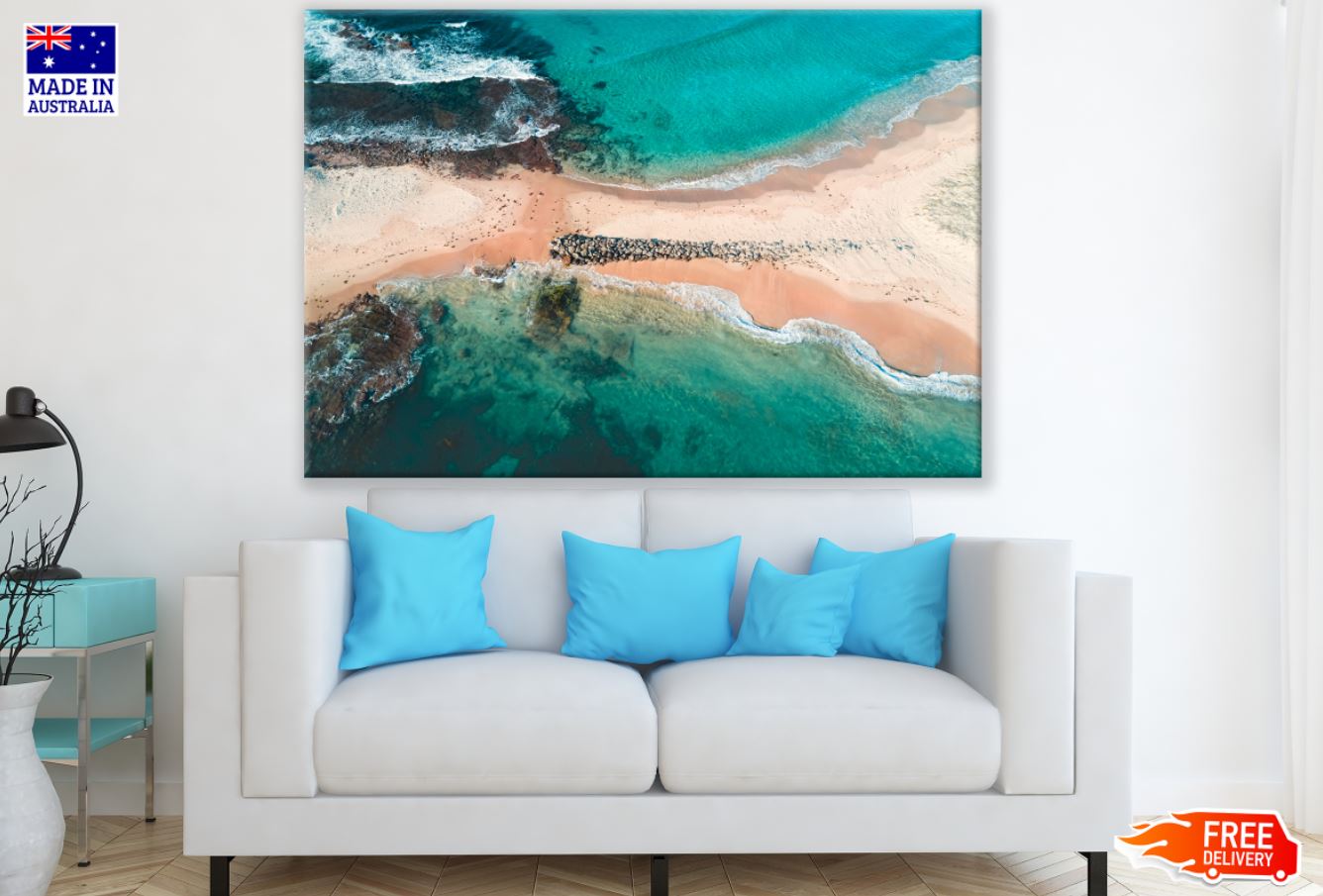 Sea & Shore Aerial Photograph Print 100% Australian Made
