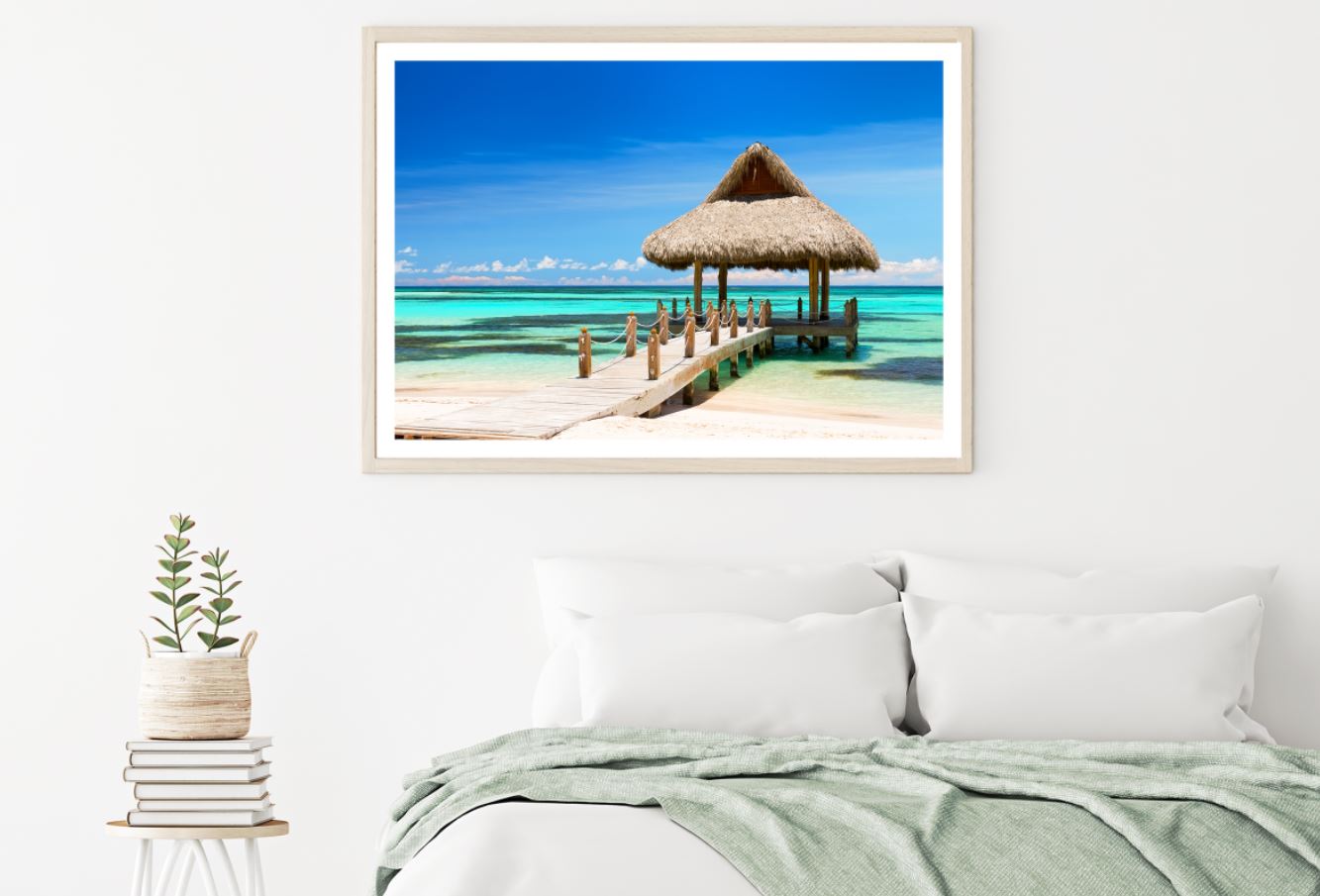 Hut Over Wooden Pier Photograph Home Decor Premium Quality Poster Print Choose Your Sizes