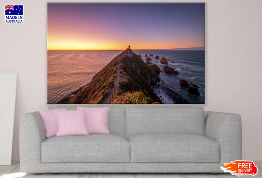 Mountain on Sea Sunset Photograph Print 100% Australian Made