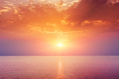 Sea Sunset Scenery Photograph Home Decor Premium Quality Poster Print Choose Your Sizes