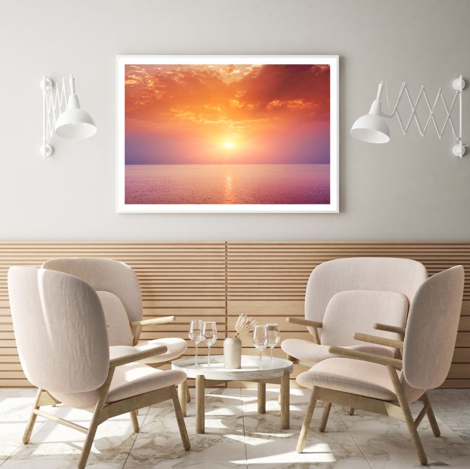 Sea Sunset Scenery Photograph Home Decor Premium Quality Poster Print Choose Your Sizes