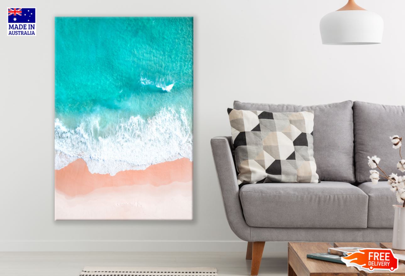 Boat on Sea & Palm Tree Scenery Print 100% Australian Made