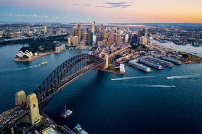 Sea & City Sky View Photograph Home Decor Premium Quality Poster Print Choose Your Sizes