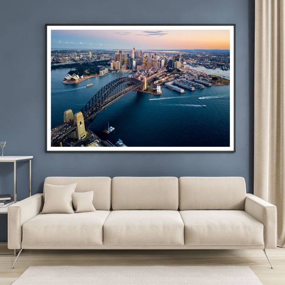 Sea & City Sky View Photograph Home Decor Premium Quality Poster Print Choose Your Sizes
