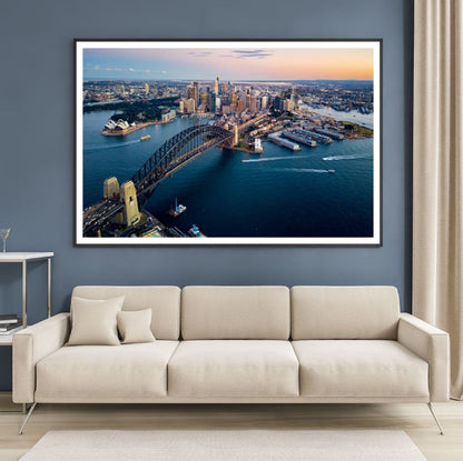 Sea & City Sky View Photograph Home Decor Premium Quality Poster Print Choose Your Sizes