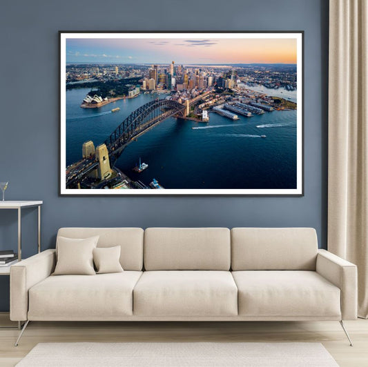 Sea & City Sky View Photograph Home Decor Premium Quality Poster Print Choose Your Sizes