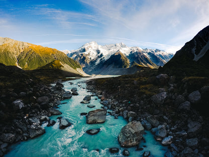 River in Mountain Scenery View Print 100% Australian Made