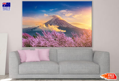 Blossom Trees & Fuji Mountain Print 100% Australian Made