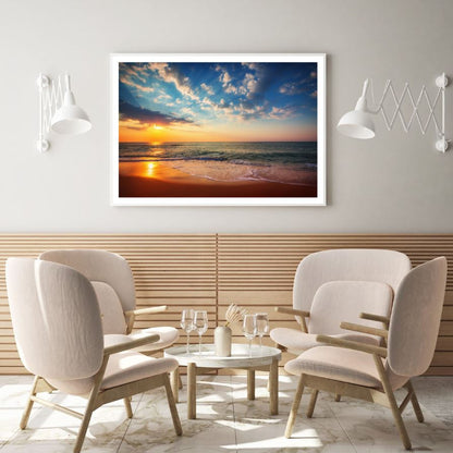 Sea Sunset Scenery Photograph Home Decor Premium Quality Poster Print Choose Your Sizes