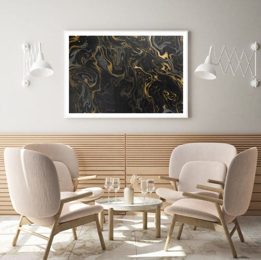 Black & Gold Abstract Design Home Decor Premium Quality Poster Print Choose Your Sizes