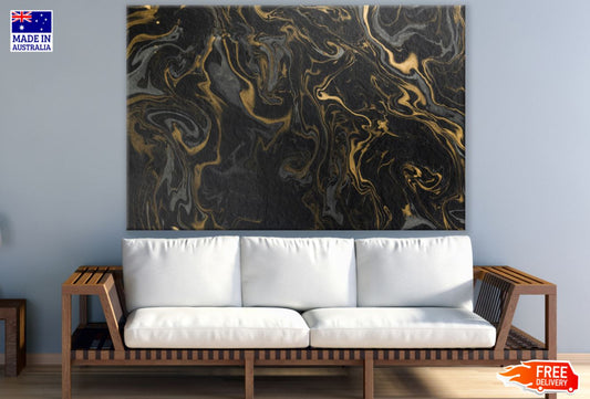 Black & Gold Abstract Design Print 100% Australian Made