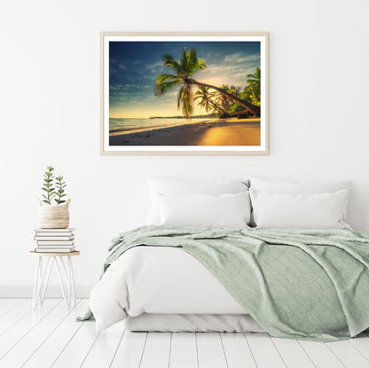 Palm Trees on Beach Photograph Home Decor Premium Quality Poster Print Choose Your Sizes