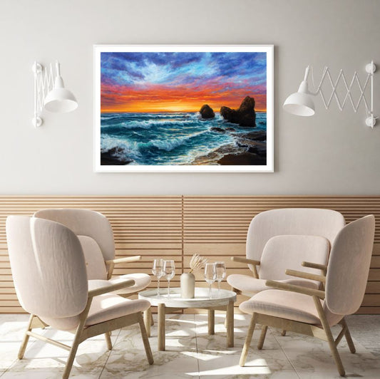 Sea Sunset Oil Painting Home Decor Premium Quality Poster Print Choose Your Sizes