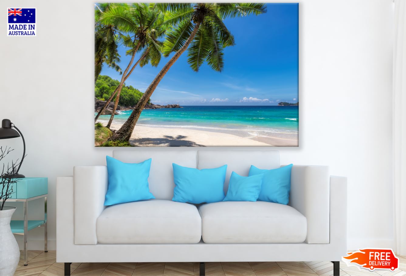 Palm Trees & Sea Scenery View Print 100% Australian Made