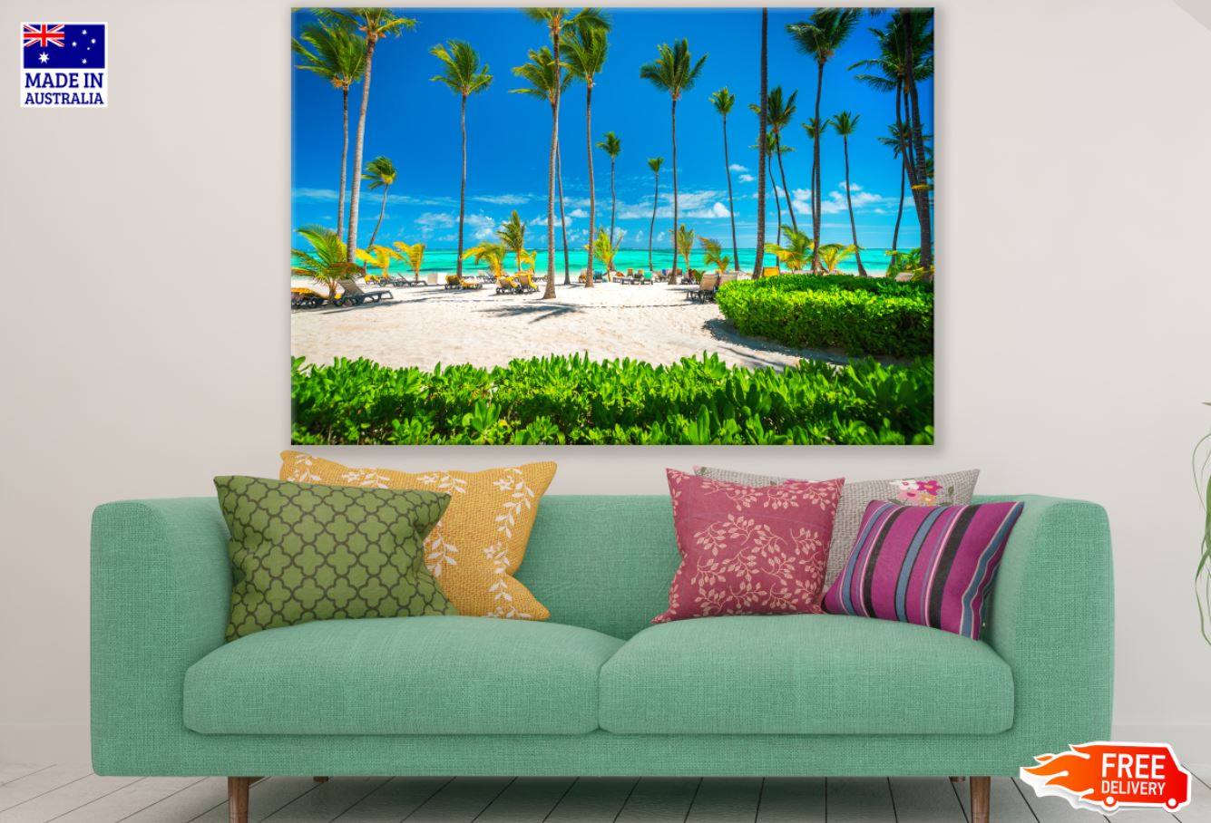 Palm Trees Near Sea Photograph Print 100% Australian Made