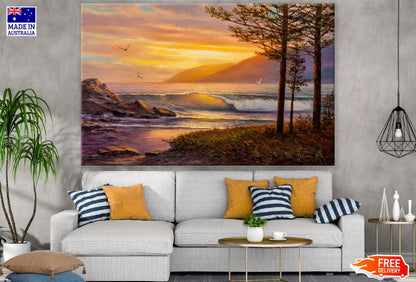 Stunning Sea Scenery Oil Painting Print 100% Australian Made