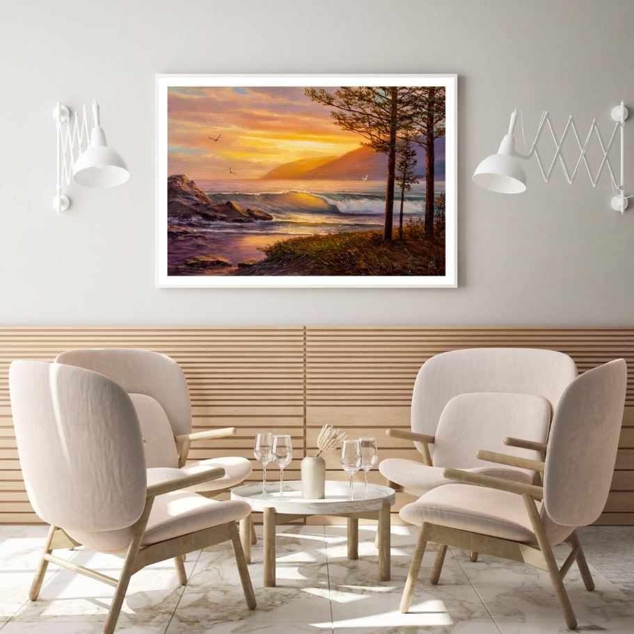 Sea Sunset Oil Painting Home Decor Premium Quality Poster Print Choose Your Sizes