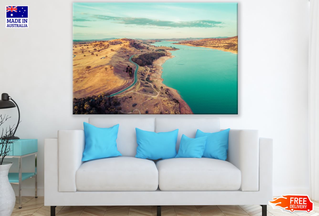 River & Mountain Scenery View Print 100% Australian Made