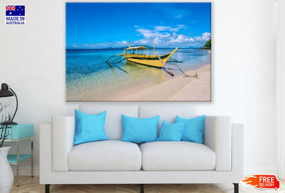 Boat Near Sea Shore Photograph Print 100% Australian Made