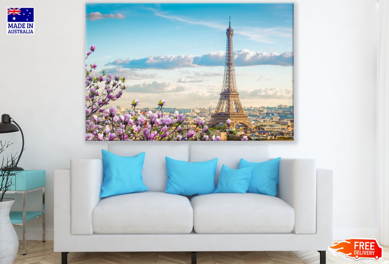Eiffel Tower & Flowers Photograph Print 100% Australian Made
