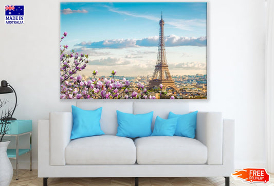 Eiffel Tower & Flowers Photograph Print 100% Australian Made