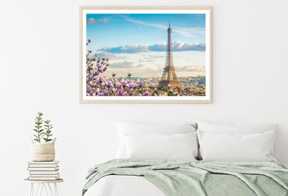 Eiffel Tower & Flowers Photograph Home Decor Premium Quality Poster Print Choose Your Sizes