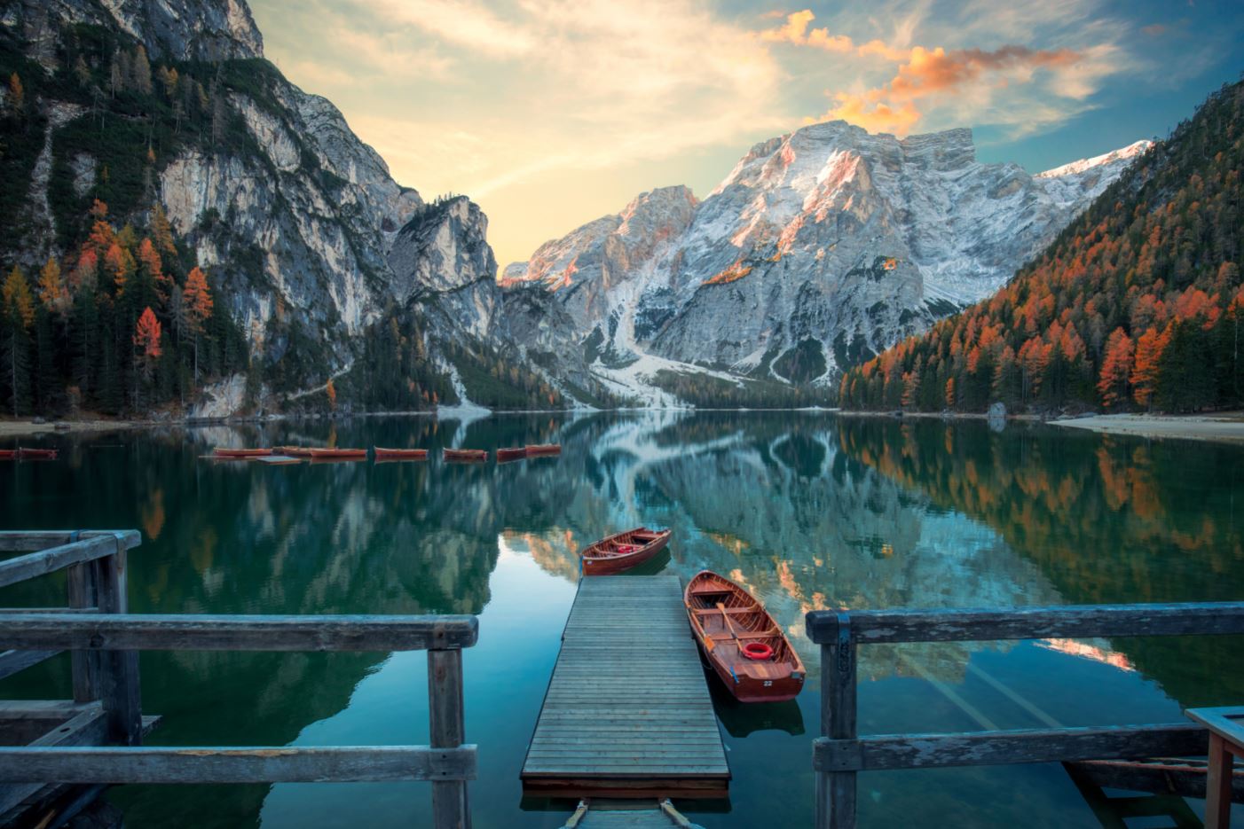 Boats on Lake with Mountain View Home Decor Premium Quality Poster Print Choose Your Sizes
