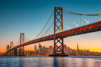 Bridge Over Sea City View Print 100% Australian Made