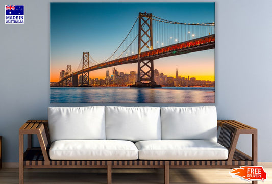 Bridge Over Sea City View Print 100% Australian Made