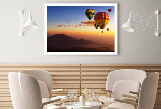 Hot Air Balloon & Sunset Sky View Home Decor Premium Quality Poster Print Choose Your Sizes
