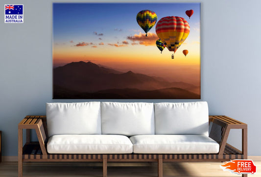 Hot Air Balloon & Sunset Sky View Print 100% Australian Made