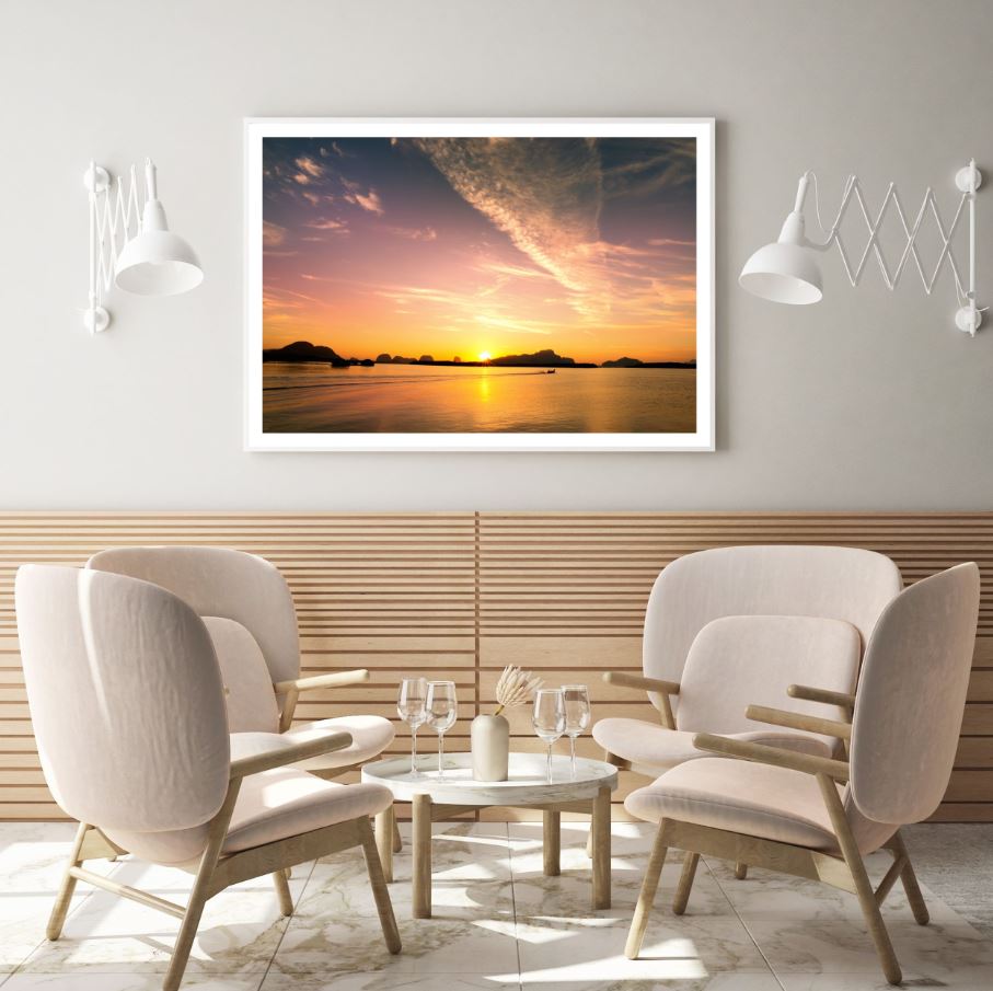Sea Sunset Scenery Photograph Home Decor Premium Quality Poster Print Choose Your Sizes
