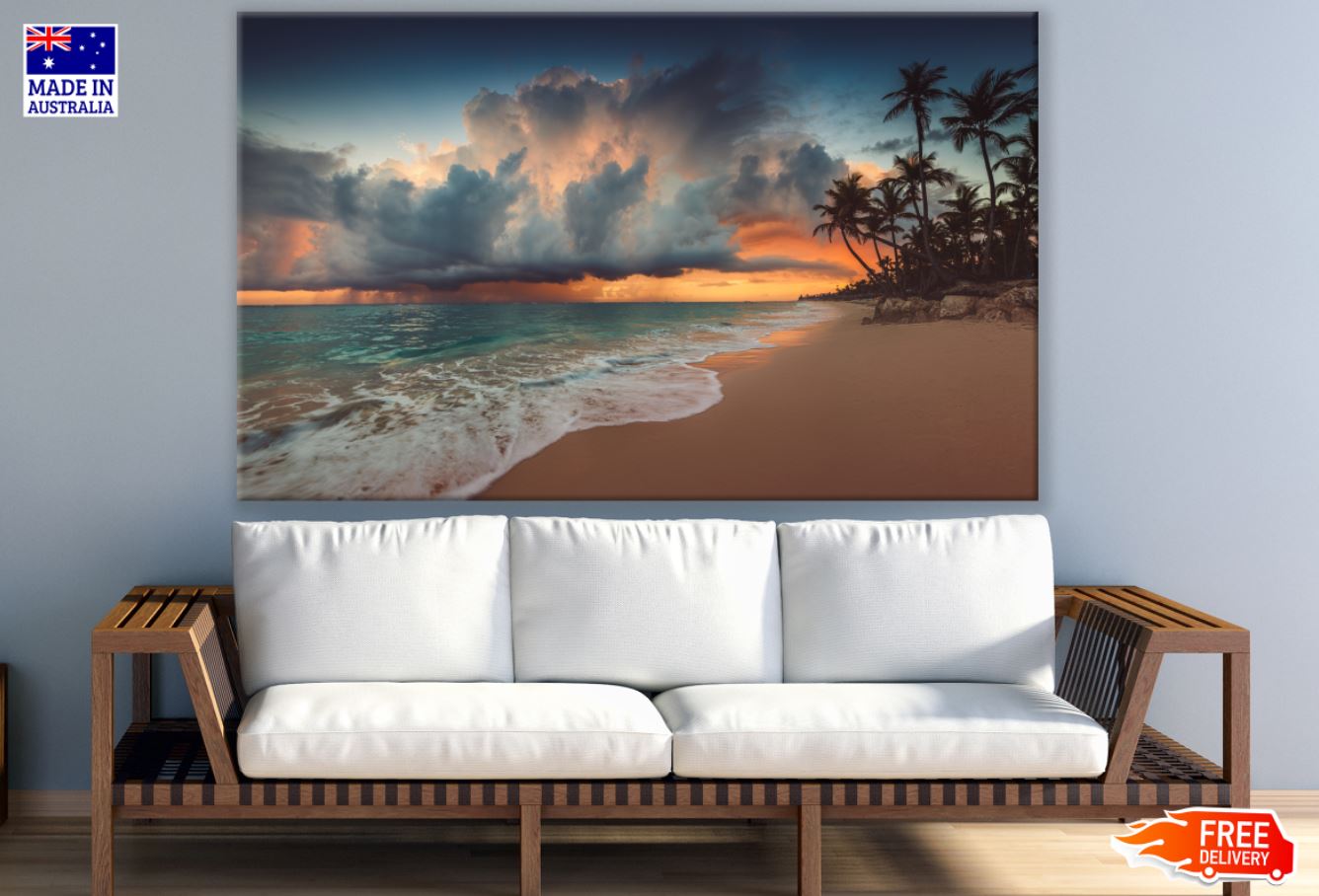Sunset Sky Over Sea Photograph Print 100% Australian Made