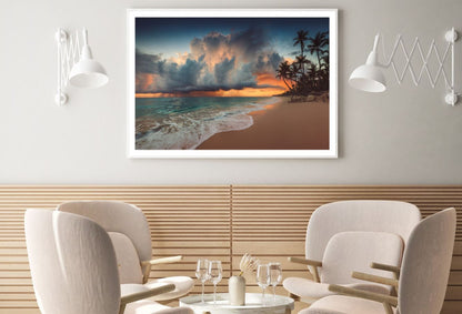 Sunset Sky Over Sea Photograph Home Decor Premium Quality Poster Print Choose Your Sizes