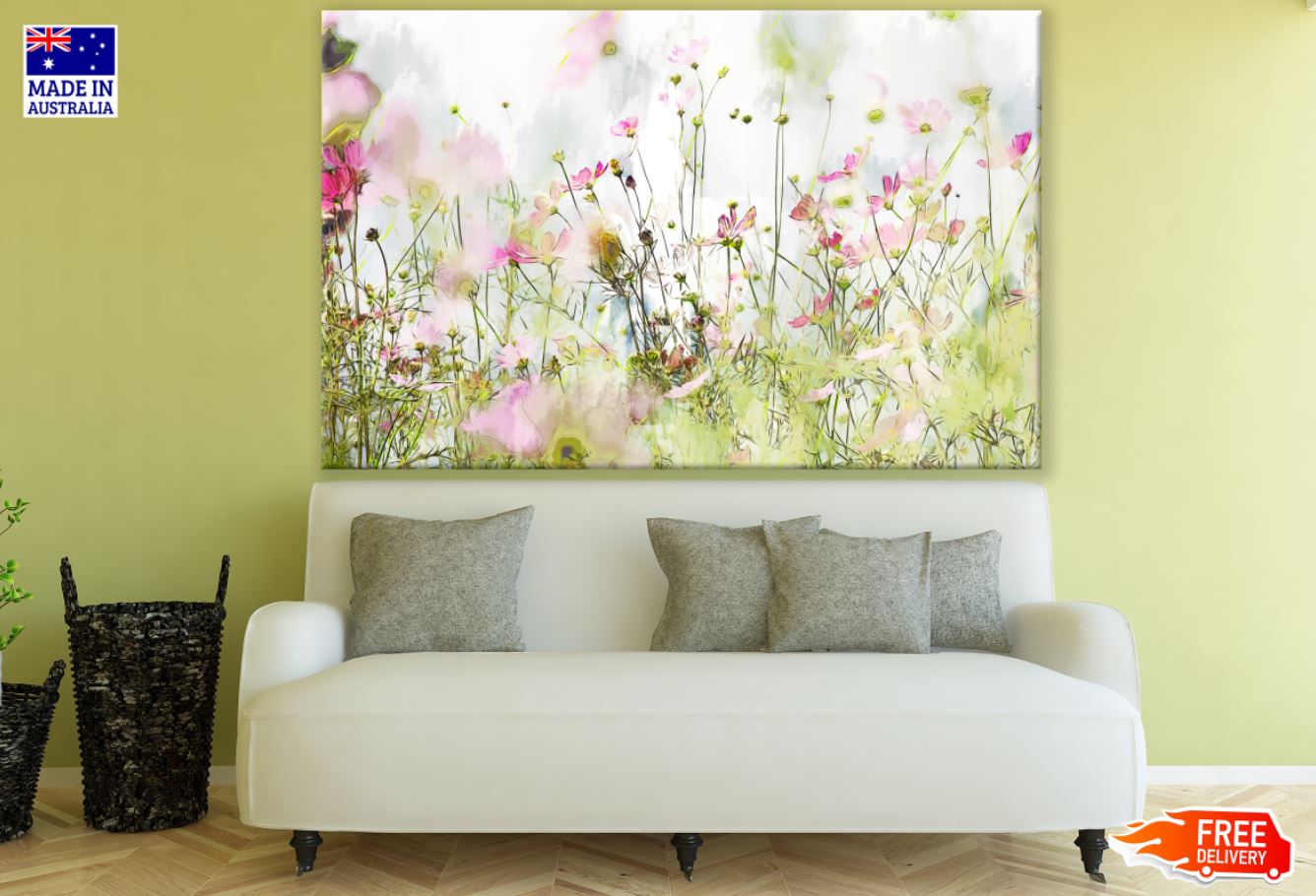 Colorful Flowers Watercolor Paint Print 100% Australian Made