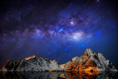 Mountain Night Scenery Photograph Home Decor Premium Quality Poster Print Choose Your Sizes